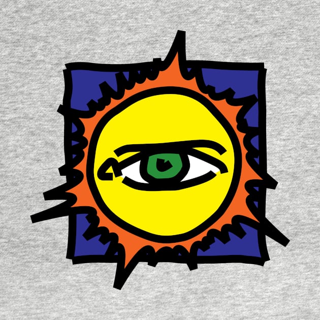 The Big Eye Logo, watching over the dancers, simple illustration for a fun moment. by VincentRussellArt